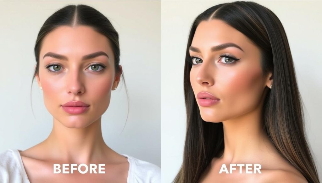 Bella Hadid facial contouring transformations