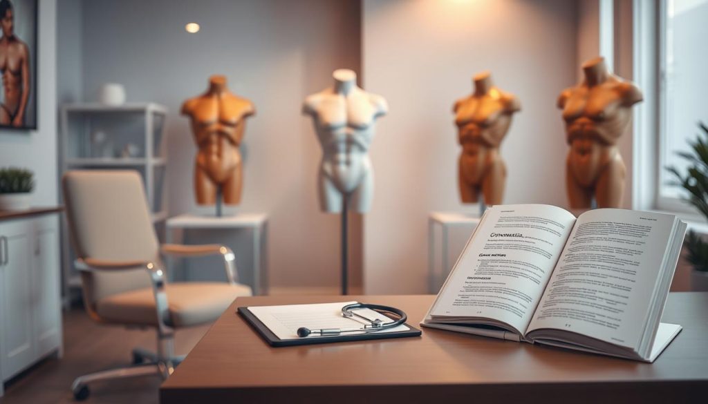 Discussing gynecomastia surgery requirements with a healthcare provider