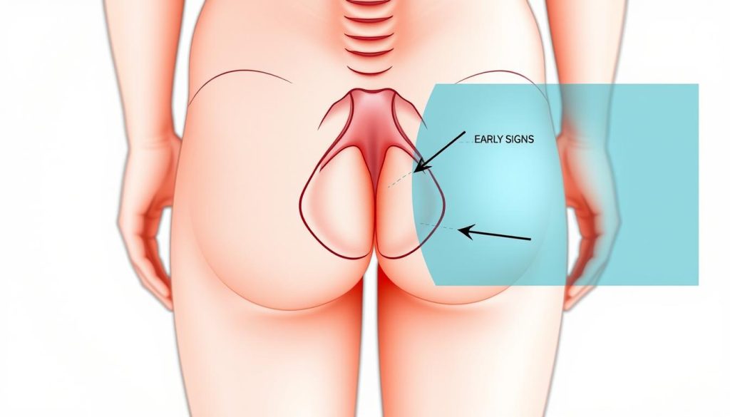Identifying early symptoms of hemorrhoids