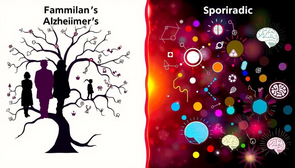 Illustration of Familial vs. Sporadic Alzheimer's