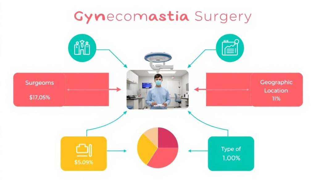 Visual breakdown of factors affecting gynecomastia surgery cost