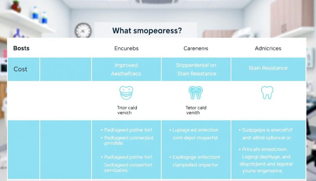 dental veneers cost and advantages table