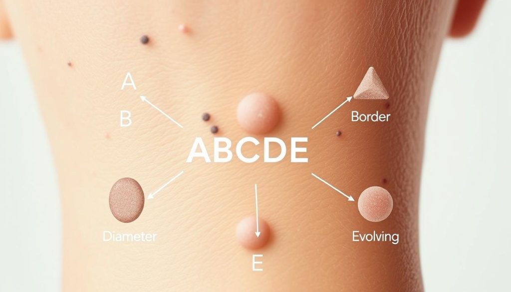 ABCDE rule for skin cancer detection