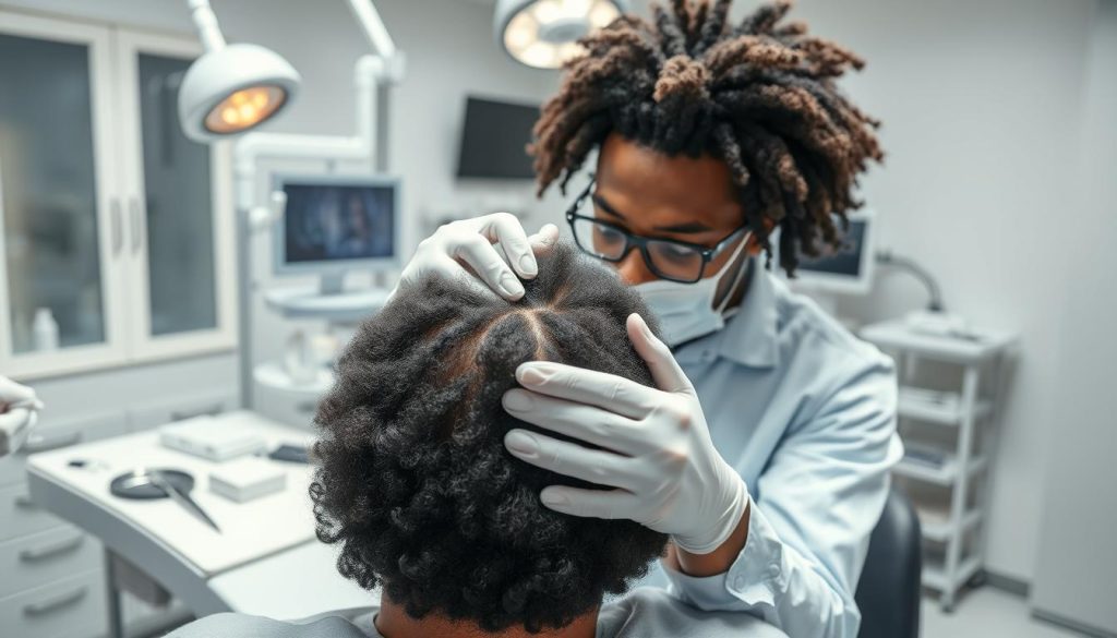 Afro hair transplant procedure
