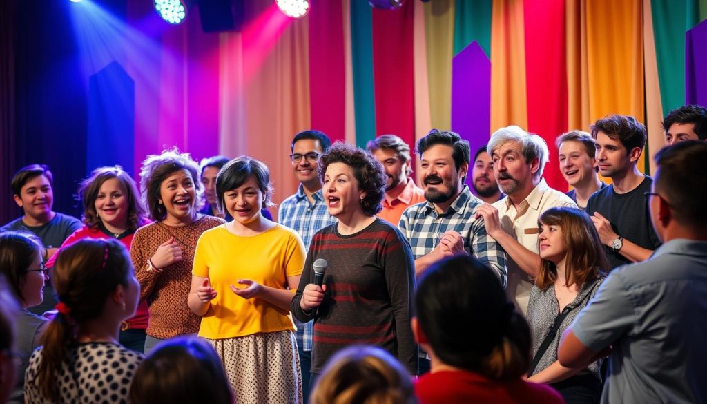 Autistic actors and comedians performing