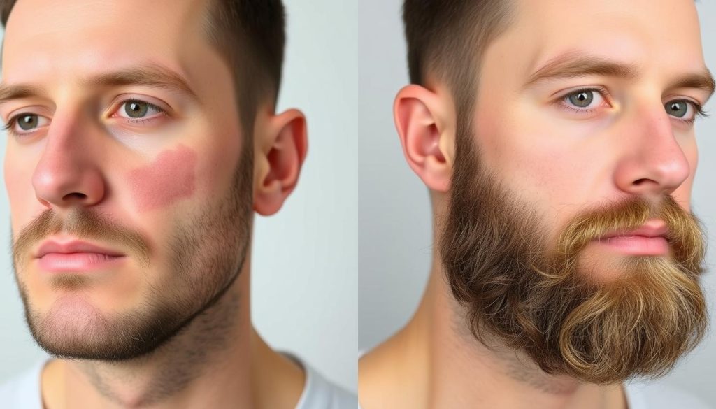 Beard implant before and after