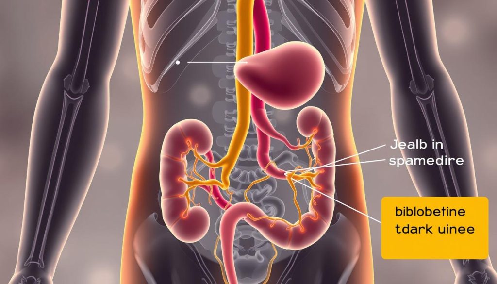 Bile duct cancer symptoms illustration