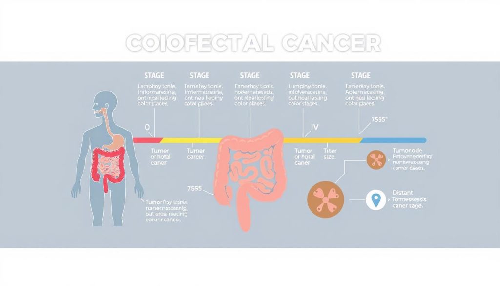 Colorectal cancer stages diagram