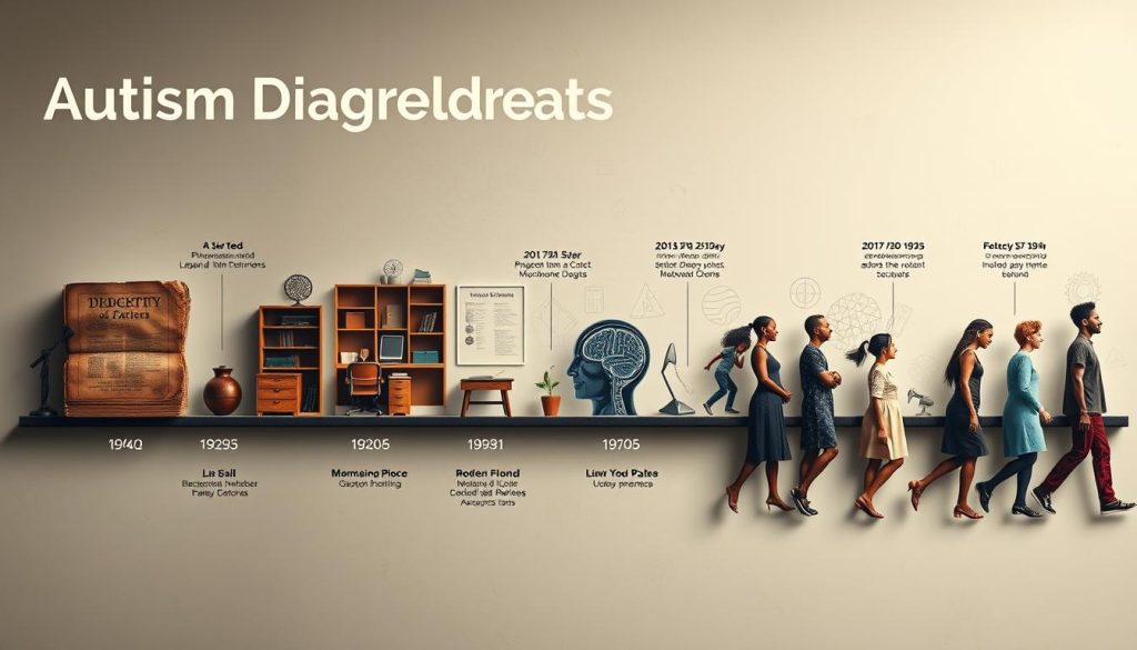 Evolution of autism diagnosis timeline