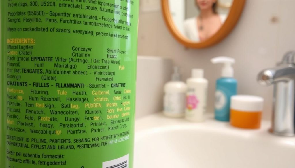 Hair gel ingredients label