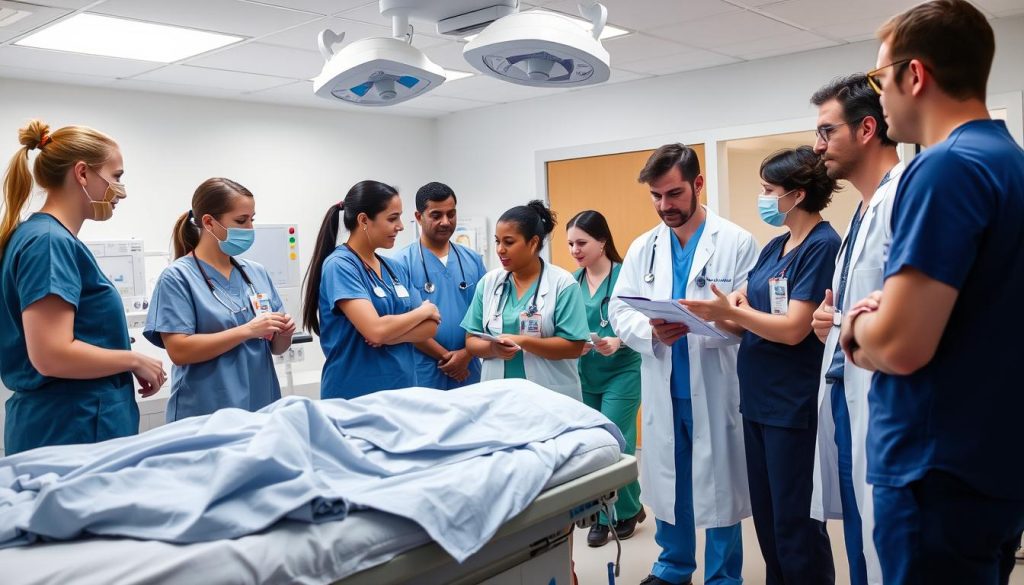 Healthcare professionals at Hôpital Claude-Huriez