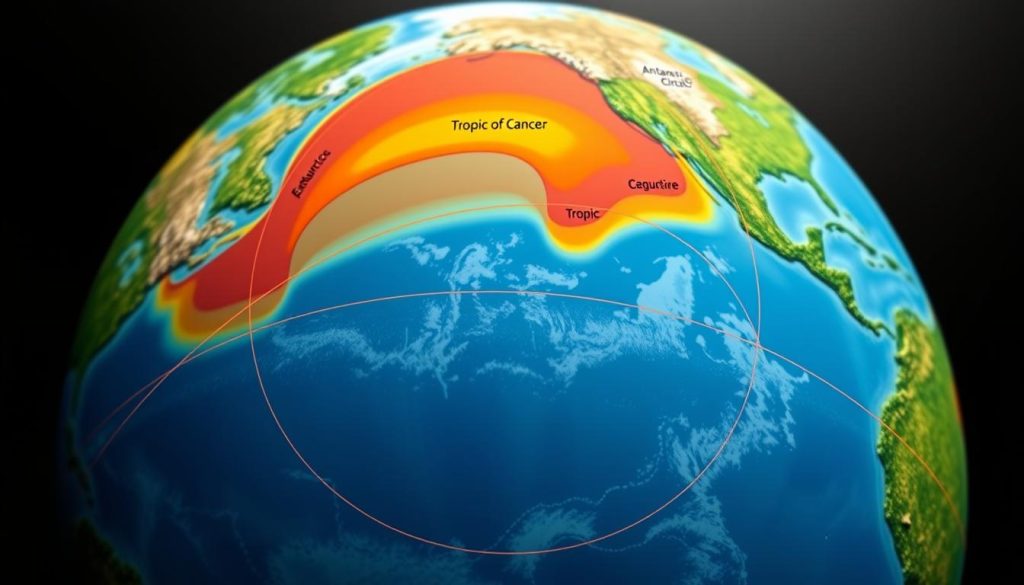 Major latitude lines on Earth