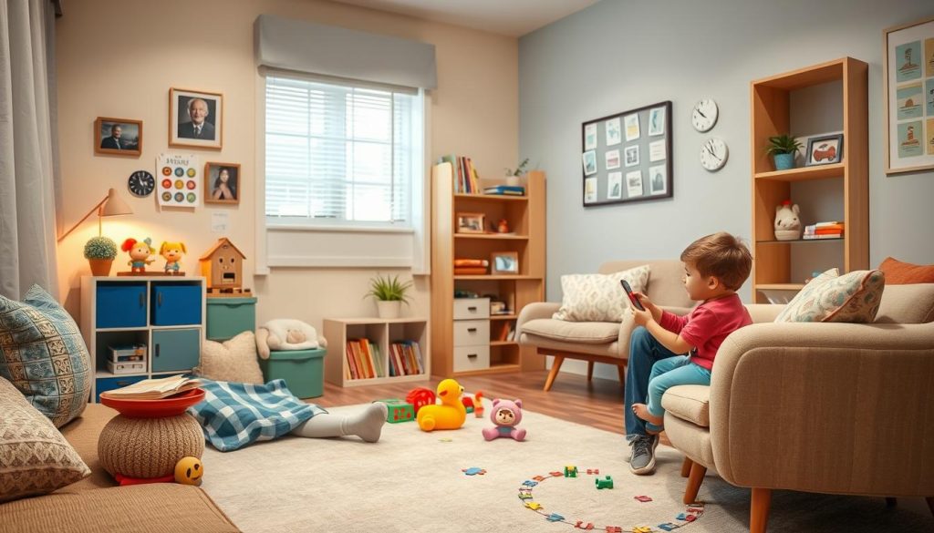 Speech-language pathologist conducting autism diagnostic evaluation