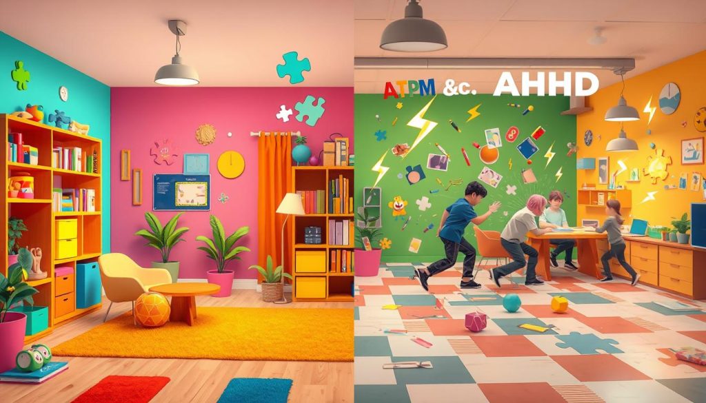 what are differences between autism and adhd